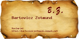 Bartovicz Zotmund névjegykártya